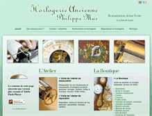 Tablet Screenshot of horlogerie-ancienne-philippe-mas.com